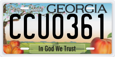 GA license plate CCU0361