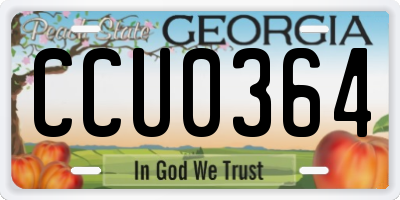 GA license plate CCU0364