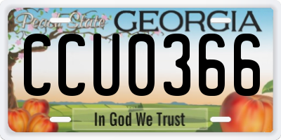 GA license plate CCU0366