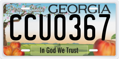 GA license plate CCU0367