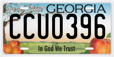 GA license plate CCU0396