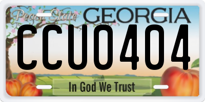 GA license plate CCU0404