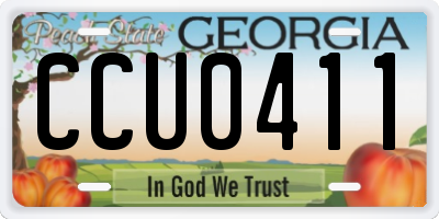 GA license plate CCU0411