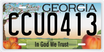 GA license plate CCU0413