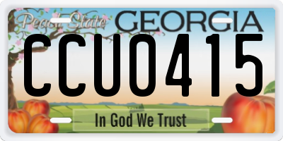 GA license plate CCU0415