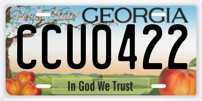 GA license plate CCU0422