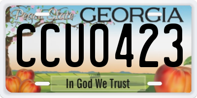 GA license plate CCU0423