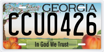 GA license plate CCU0426