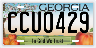 GA license plate CCU0429
