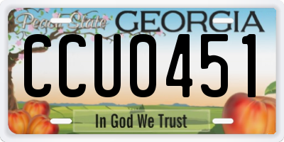 GA license plate CCU0451