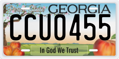 GA license plate CCU0455
