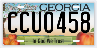 GA license plate CCU0458