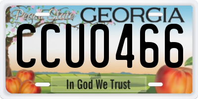 GA license plate CCU0466