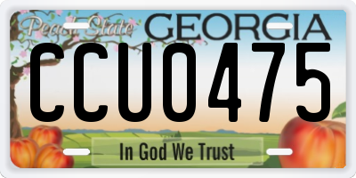 GA license plate CCU0475