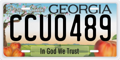 GA license plate CCU0489