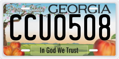 GA license plate CCU0508