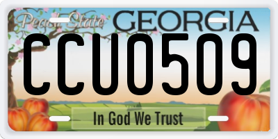 GA license plate CCU0509