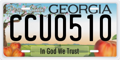 GA license plate CCU0510