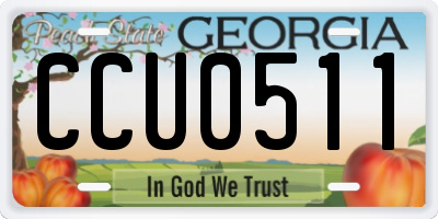 GA license plate CCU0511