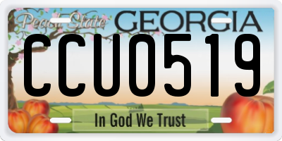 GA license plate CCU0519