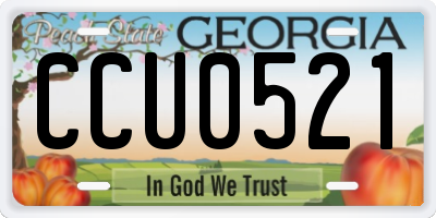 GA license plate CCU0521