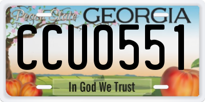 GA license plate CCU0551