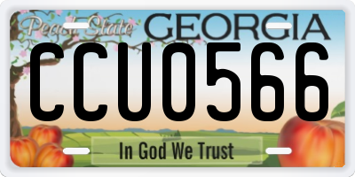 GA license plate CCU0566