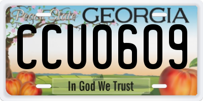 GA license plate CCU0609