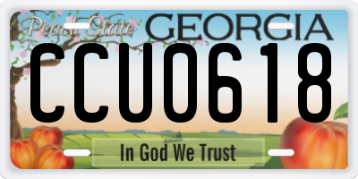 GA license plate CCU0618