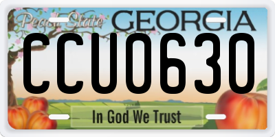 GA license plate CCU0630
