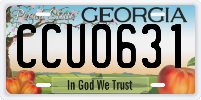GA license plate CCU0631