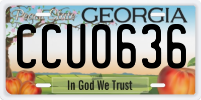 GA license plate CCU0636