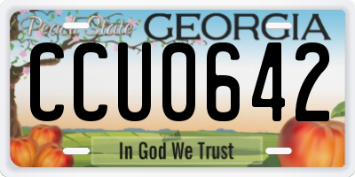 GA license plate CCU0642
