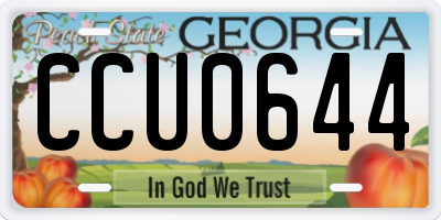 GA license plate CCU0644