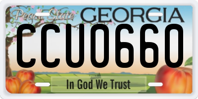 GA license plate CCU0660