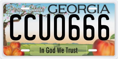 GA license plate CCU0666