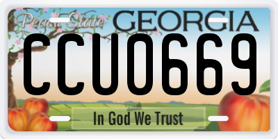 GA license plate CCU0669