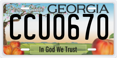 GA license plate CCU0670