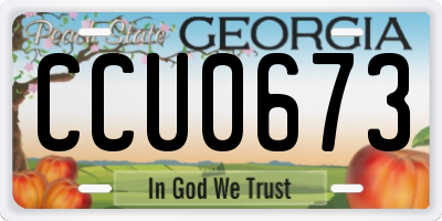 GA license plate CCU0673