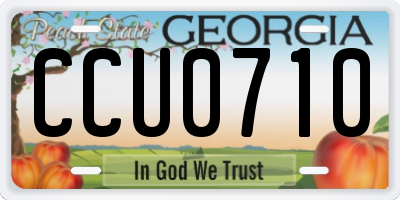 GA license plate CCU0710