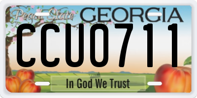 GA license plate CCU0711