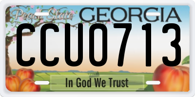GA license plate CCU0713