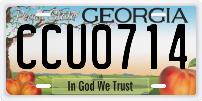 GA license plate CCU0714