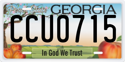 GA license plate CCU0715