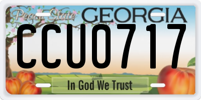 GA license plate CCU0717