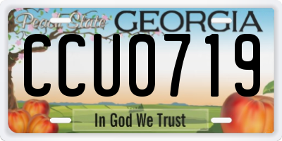 GA license plate CCU0719