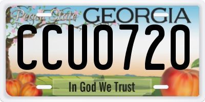 GA license plate CCU0720