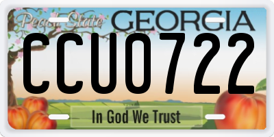 GA license plate CCU0722