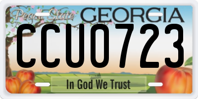 GA license plate CCU0723