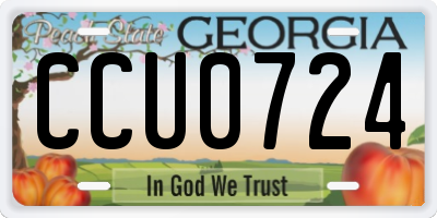 GA license plate CCU0724